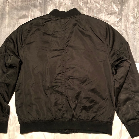 Goodfellow & Co. Bomber Jacket Mens Size Large Black and Orange - Picture 7 of 11